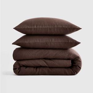 European Linen Duvet Cover Set - Full/Queen in ESPRESSO