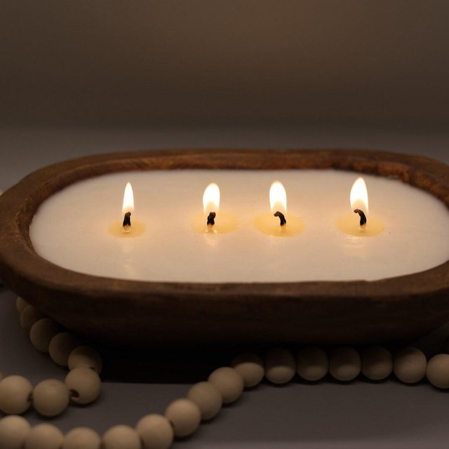 Citronella Patio Candle/ Dough Bowl Candle / 4 wick/ Bread Bowl Candle /Pure Soy Candle/ Handpoured / Outdoor Candle / Porch Decor