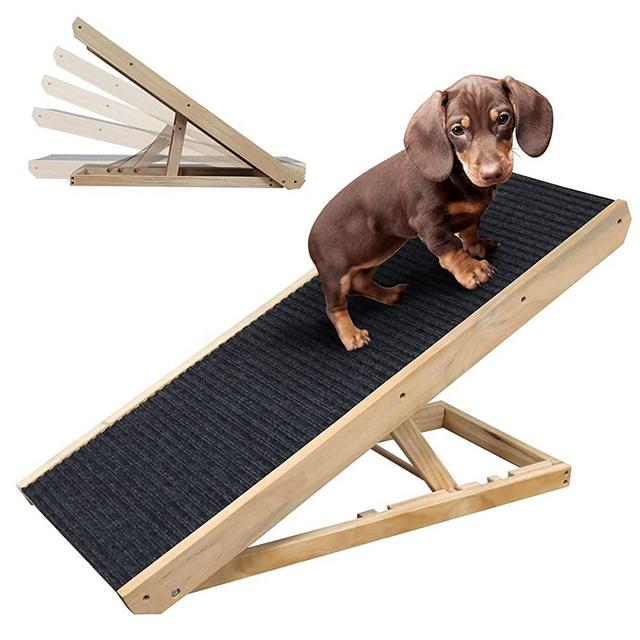 MelkTemn Adjustable 40" Long Pet Ramp for All Dogs and Cats for Couch or Bed with Paw Traction Mat,Adjustable from 12” to 24”,Great for Small & Older Animals