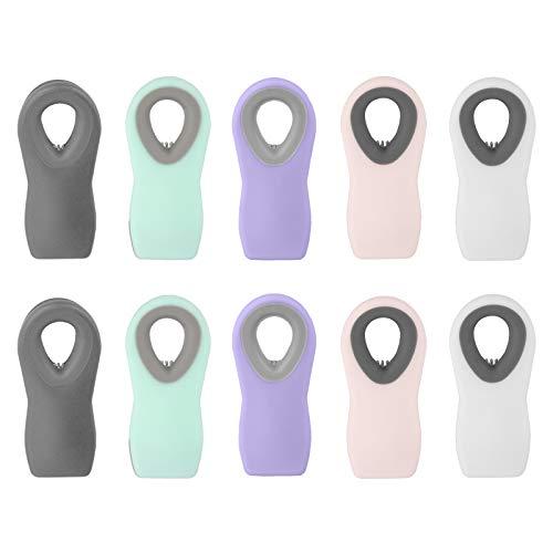 Cook with Color 10 Pc Bag Clips with Magnet, Food Clips, Chip Clips, Bag Clips for Food Storage with Air Tight Seal Grip for Bread Bags, Snack Bags and Food Bags (Multicolored)