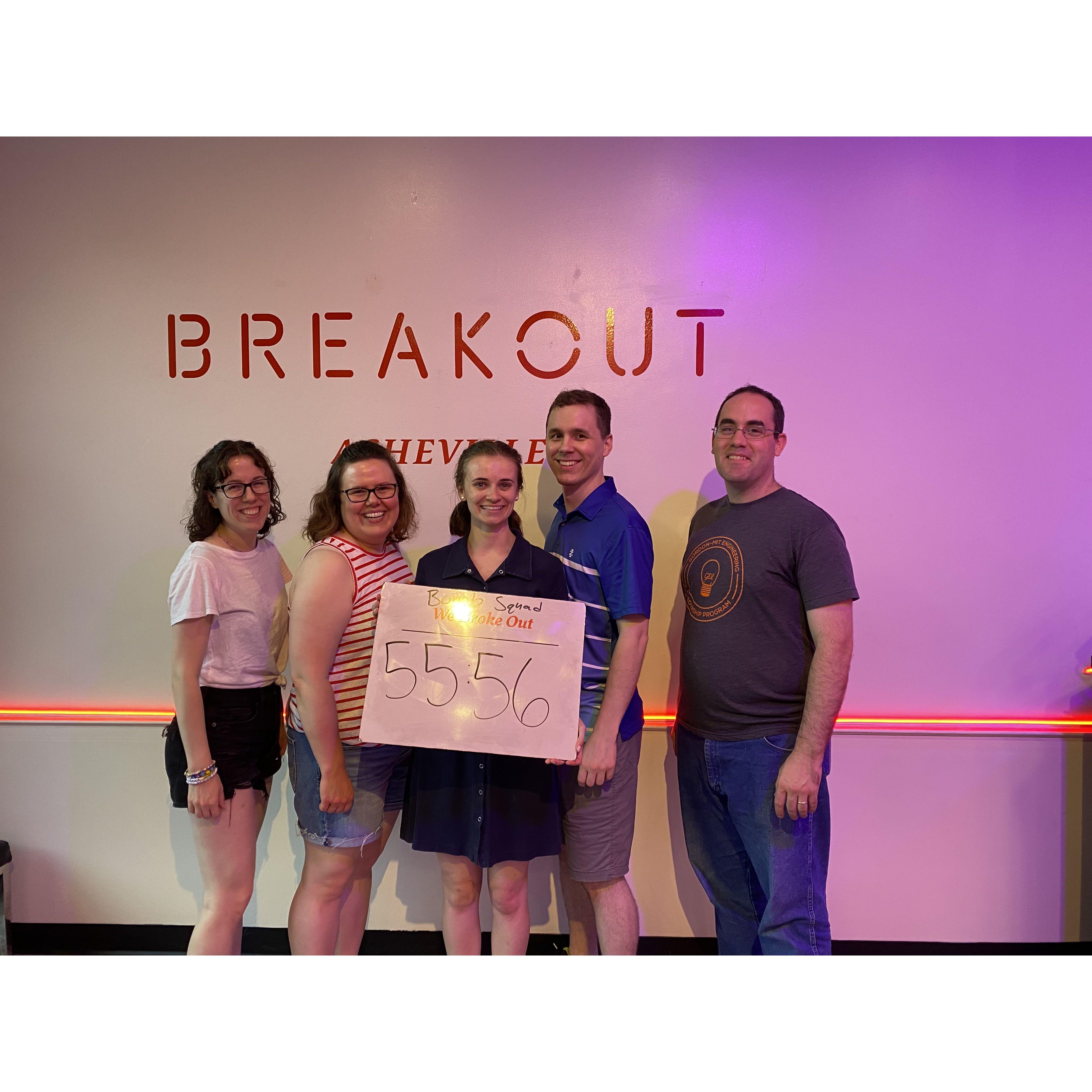 We escaped from the breakout room, with some of John's siblings.