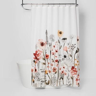 Floral Wave Shower Curtain White - Threshold™