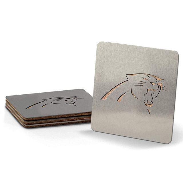 YouTheFan NFL Boasters (Drink Coasters): 4-Piece Stainless Steel, Laser-Cut Team Coaster Set