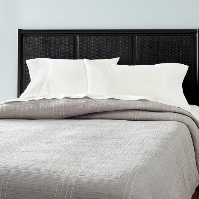 Full/Queen Microstripe Jacquard Coverlet Jet Gray - Hearth & Hand™ with Magnolia