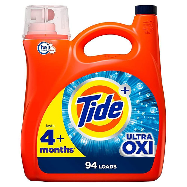 Tide Ultra Oxi Liquid Laundry Detergent, 94 loads, 146 fl oz, HE Compatible