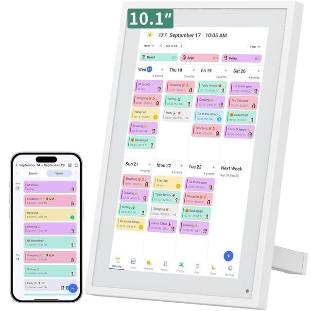 LiviNGPAi Smart Digital Calendar, 10.1" HD Smart Touch Screen Home Interactive Electron Calender WiFi Planner,Meal Schedule, Duty Chart,Achievement Rewards- Built-in Digital Photo Frame Function