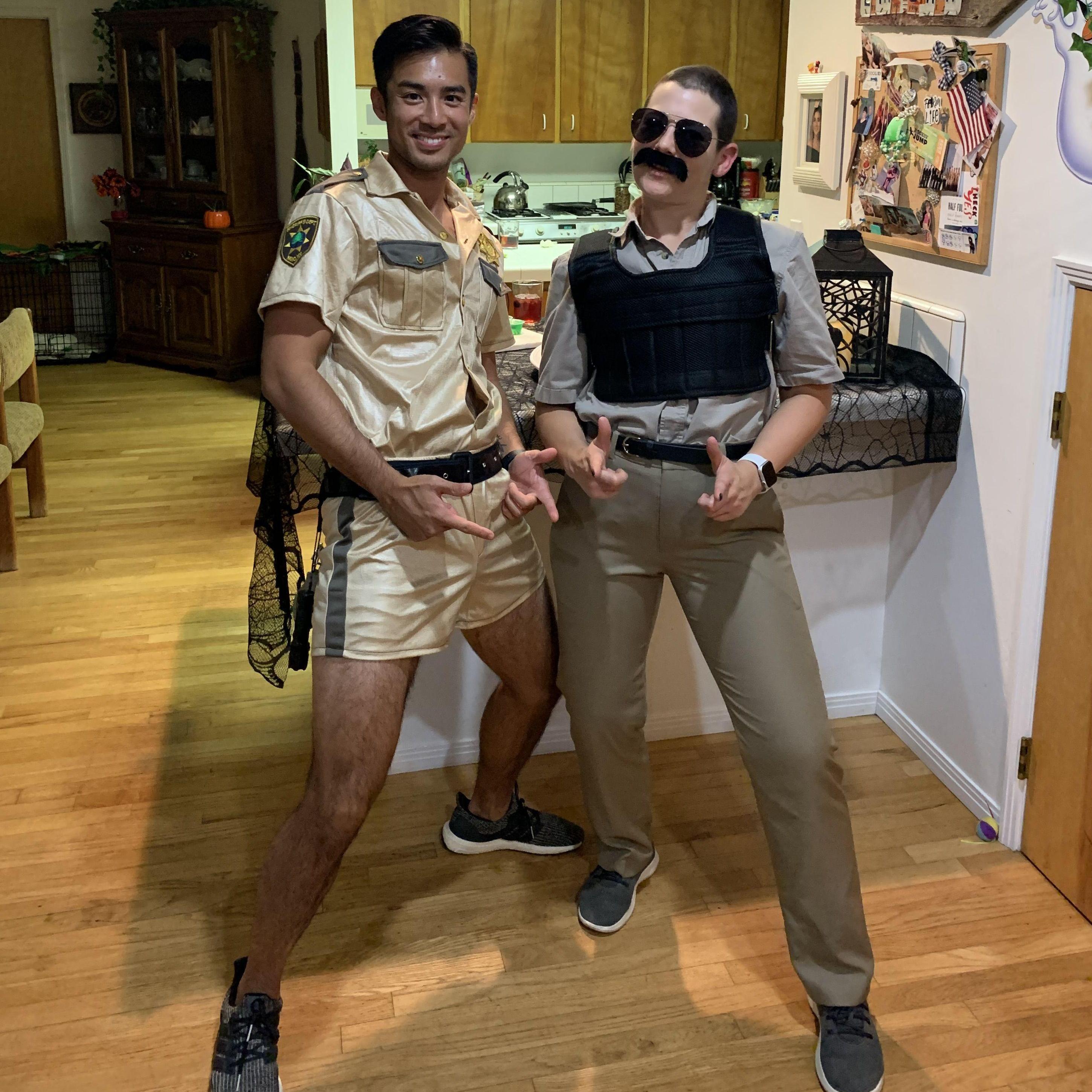 Lieutenant Jim Dangle and Deputy Travis Junior reporting for duty.