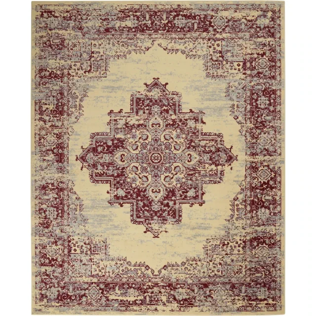 Nourison Grafix GRF14 Cream/Red Area Rug 7'10" x 9'10"