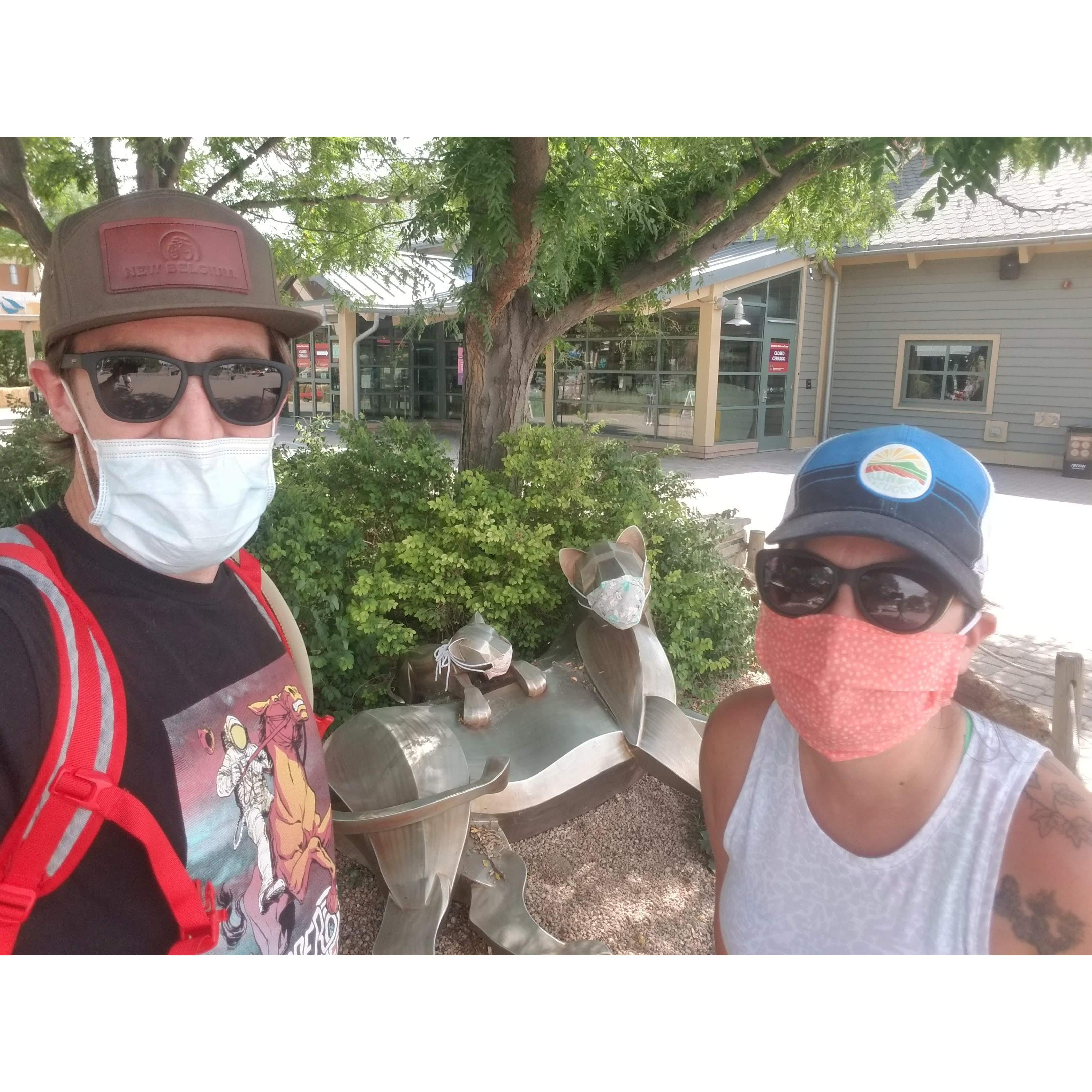 A COVID trip to Colorado included a trip to the Denver Zoo where even the statues promoted mask wearing.