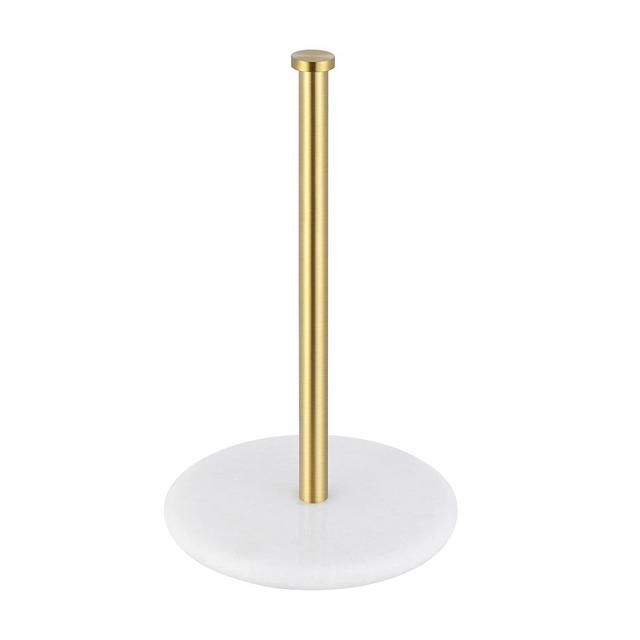 KES Gold Paper Towel Holder Kitchen Standing Paper Towel Roll Holders with Marble Base for Standard or Jumbo-Sized Rolls Brushed Brass, KPH100-BZ