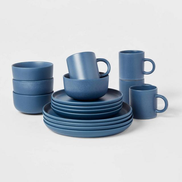 16pc Stoneware Tilley Dinnerware Set Blue - Threshold™