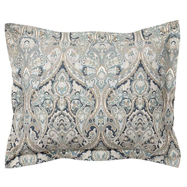 Mackenna Paisley Percale Sham, Standard, Blue Multi