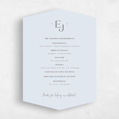 Blue Diamond Wedding Program - Bayway