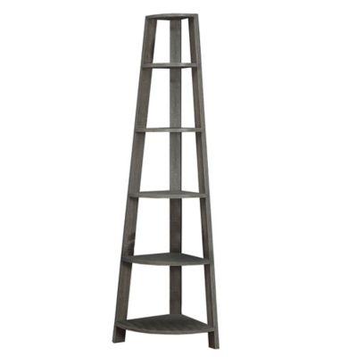 Monarch Specialties Corner Accent Étagère Bookcase in White