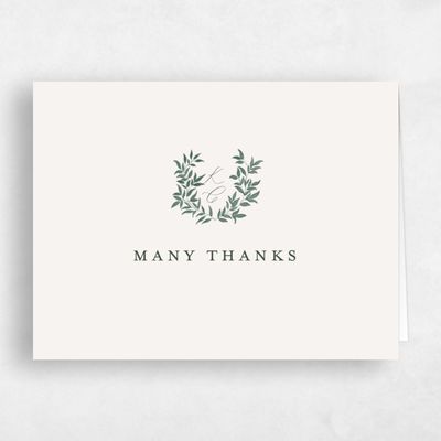 Light Oatmeal, Beige Wedding Thank You - Willow Landscape