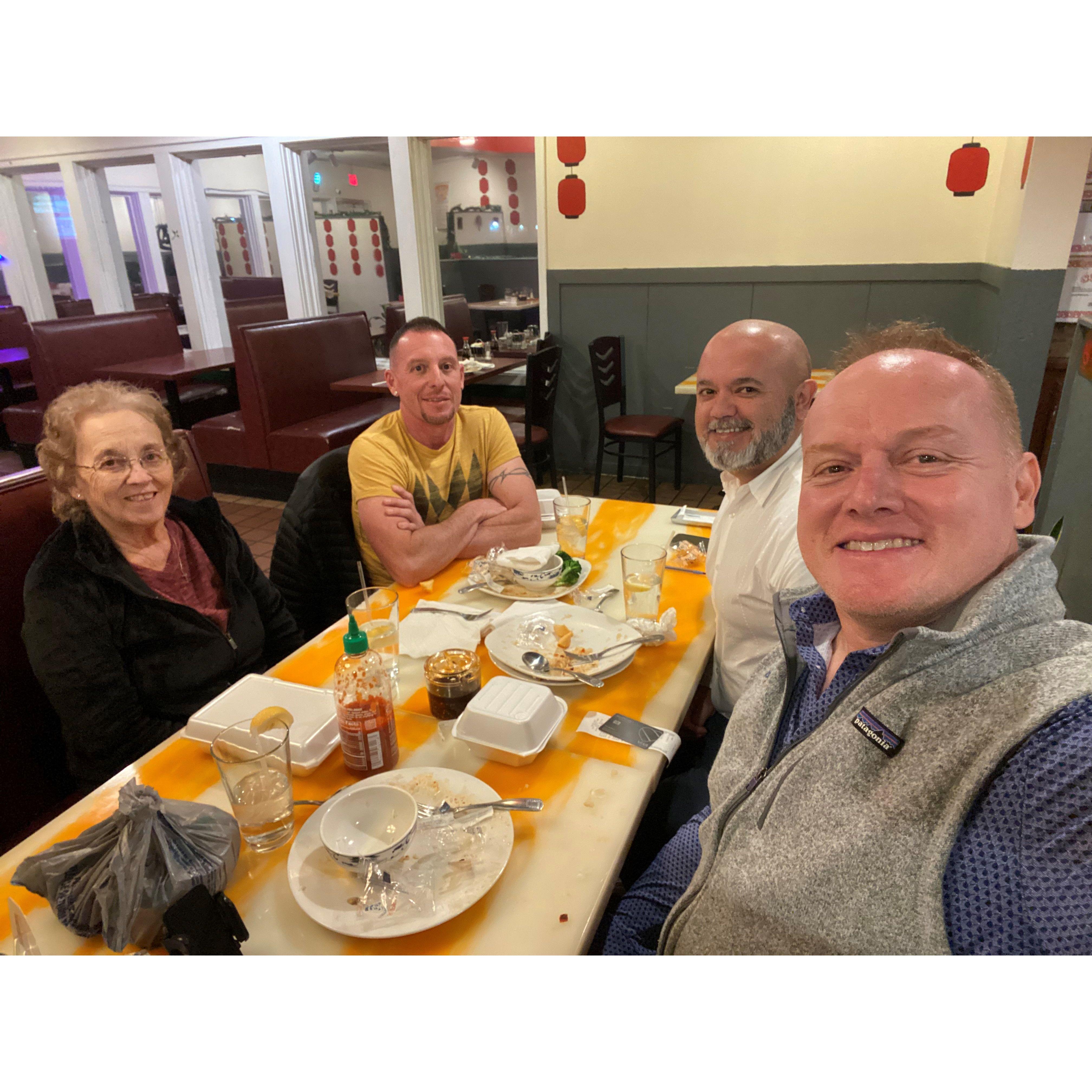 Dinner w/Roland's Mom, Linda, and brother, Ralph. December '22