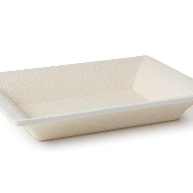 Shagreen Rectangular Vide Pouche, Ivory