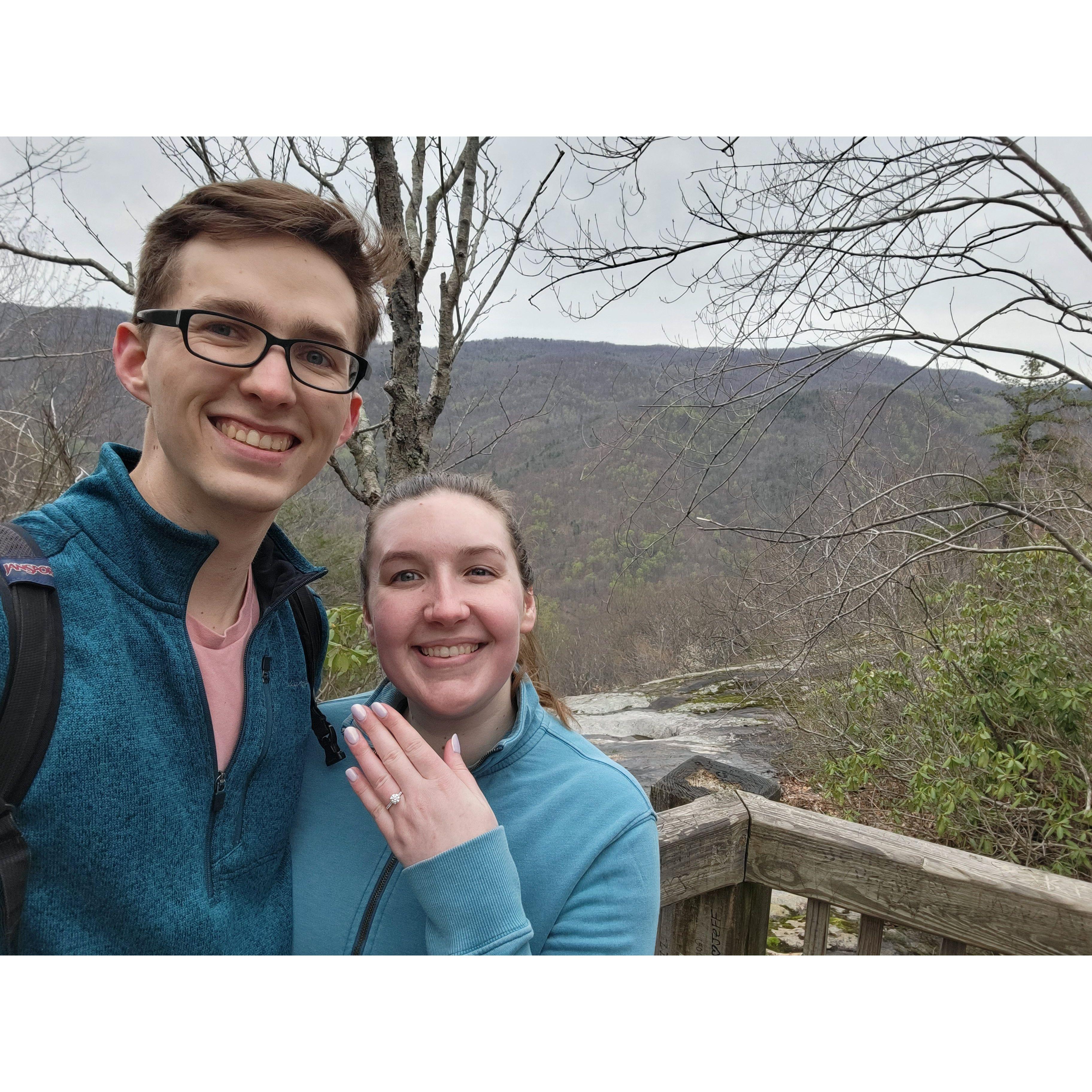 One of our first selfies as an engaged couple!