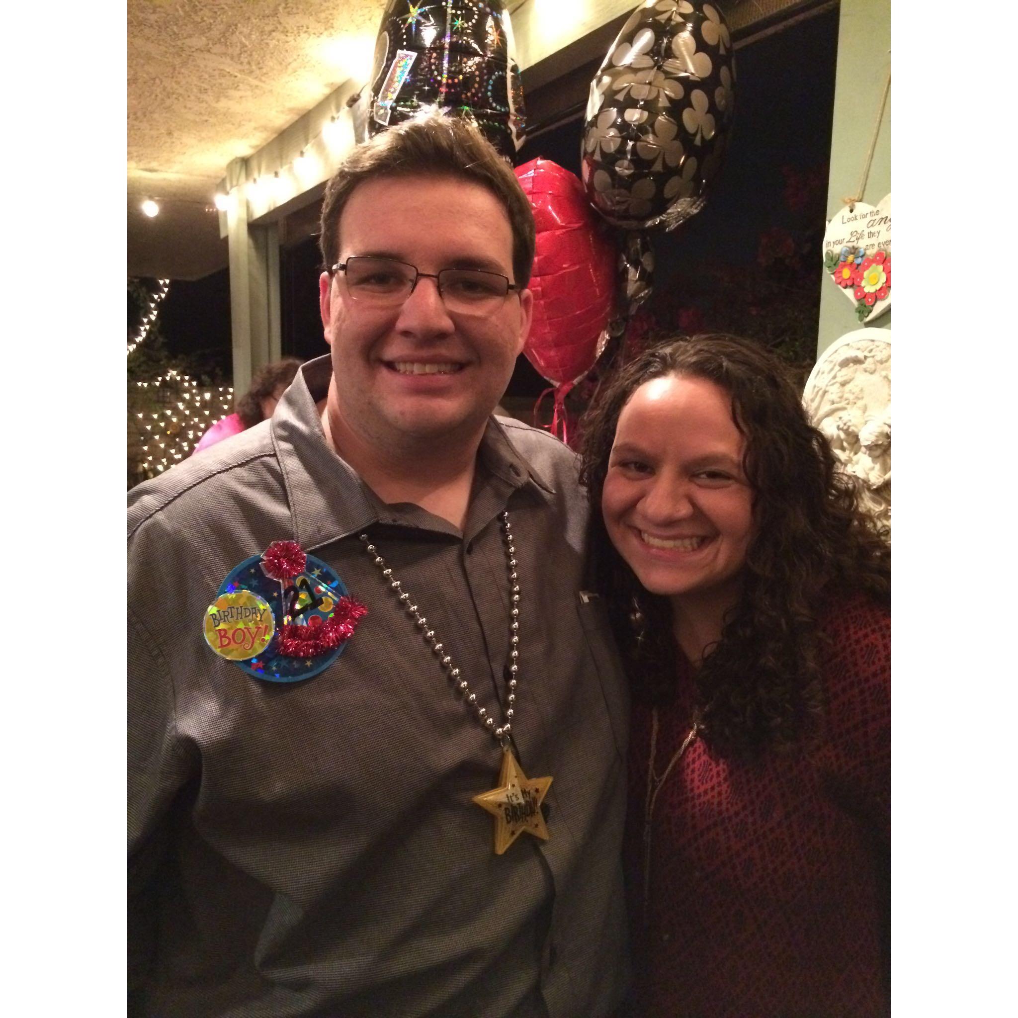 Matt's 21st birthday, just 6 months of dating!