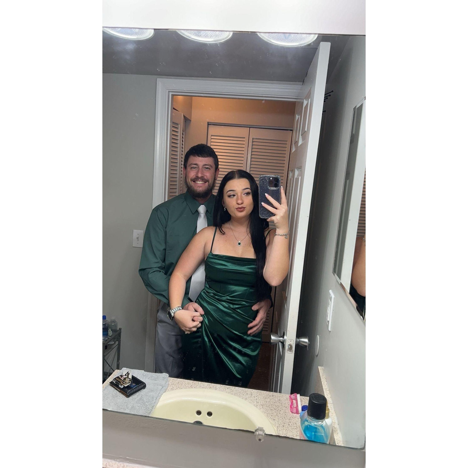 Us on the way to Marie's sister, Bianca's wedding reception!