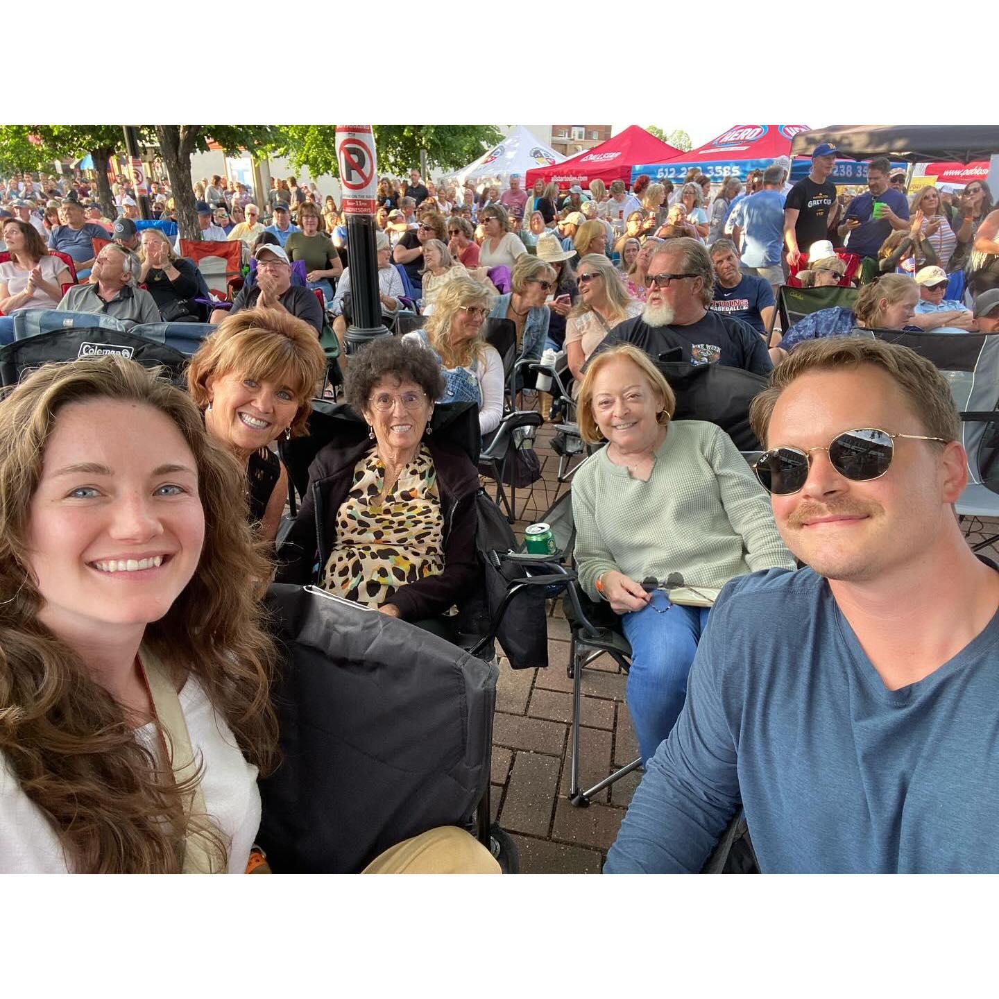 Rhythm on the Rails in Shakopee, MN with Patrick's Mom (Peggy) and Briana's Mom (Susan) and Grandma (Margaret)
