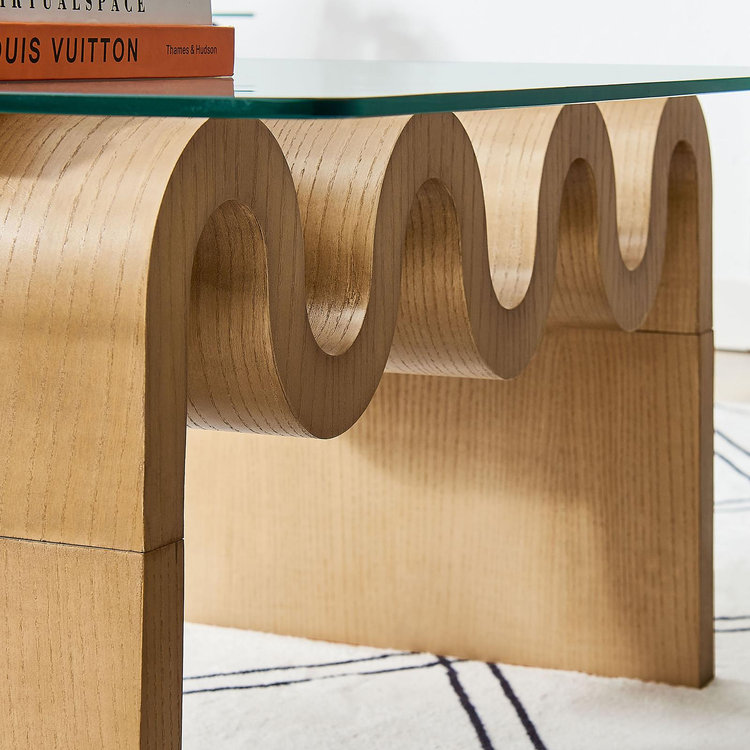 Modway, Ondine Glass Top Coffee Table | Zola