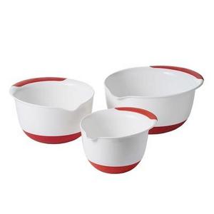 OXO 3pc Mixing Bowl Set with Red Handles