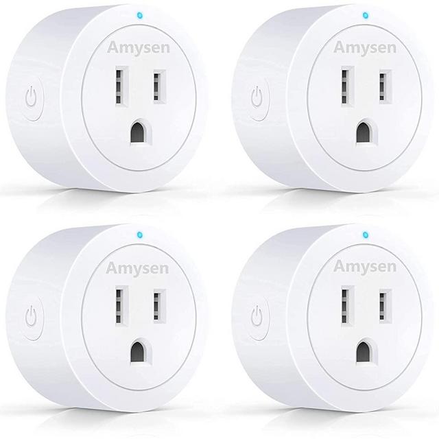 Smart Plug Amysen - Alexa, Echo & Google Home – Only WiFi 2.4G (4- Pack)