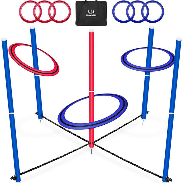 SWOOC Games – King Toss | Giant Ring Toss Game for Kids and Adults (4ft x 4ft) | Weatherproof Giant Outdoor Games for Adults and Family | Backyard Games | Giant Yard Games | Lawn Games | Outside Games