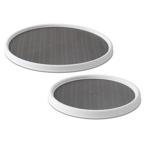 Lifetime Brands - Copco 5220594 Non-Skid Pantry Cabinet Lazy Susan Turntable, 12-Inch and 18-Inch, White/Gray, 2-Pack
