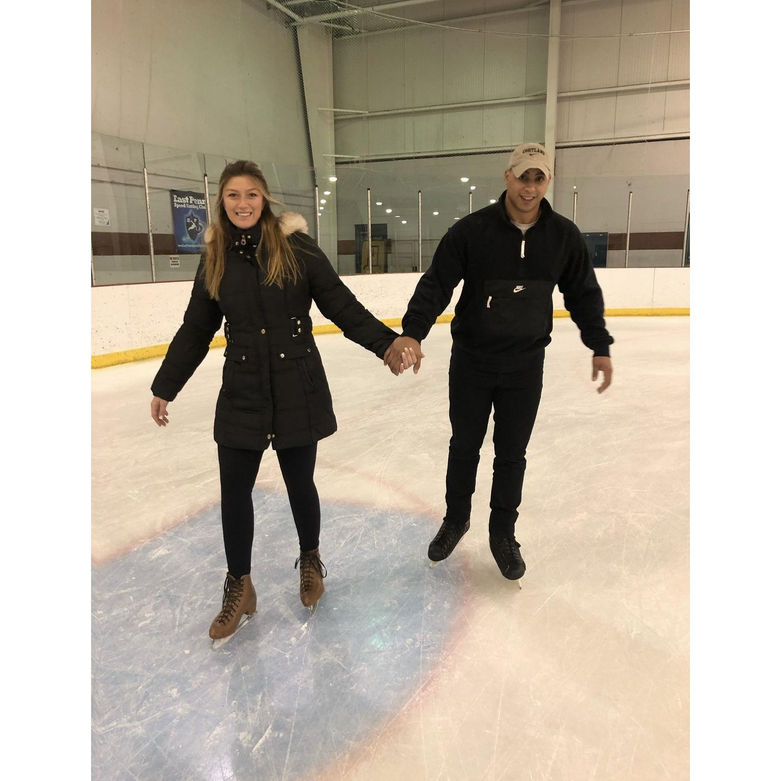 Ice skating together