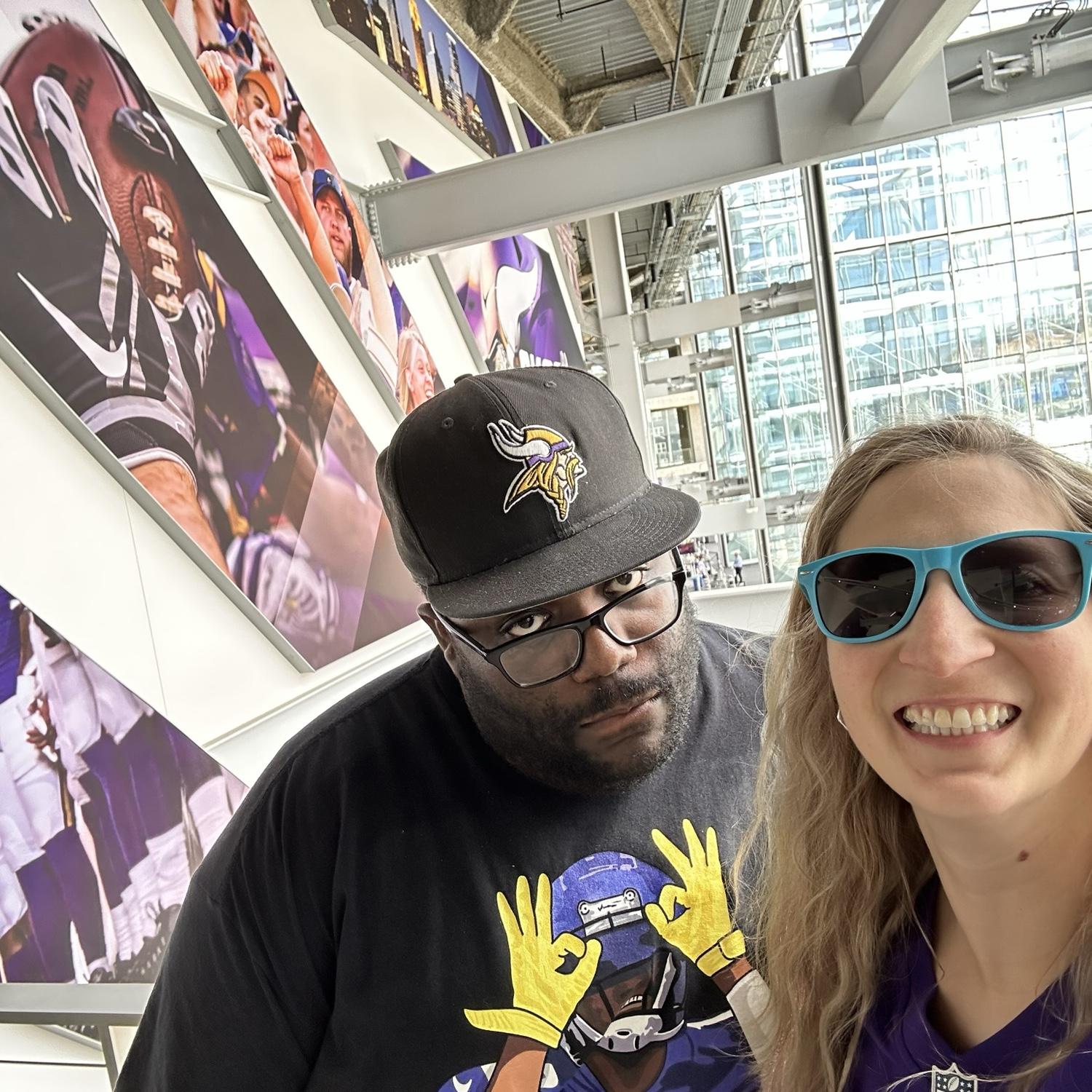 Ashley and Jeff at a Vikings game.