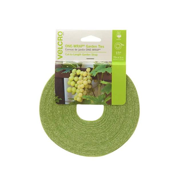 VELCRO Brand 90648 ONE-WRAP Supports for Effective Growing | Strong Gardening Grips are Reusable and Adjustable | Gentle Plant Ties | Cut-to-Length | 75 ft by 1/2 in roll | Green, x