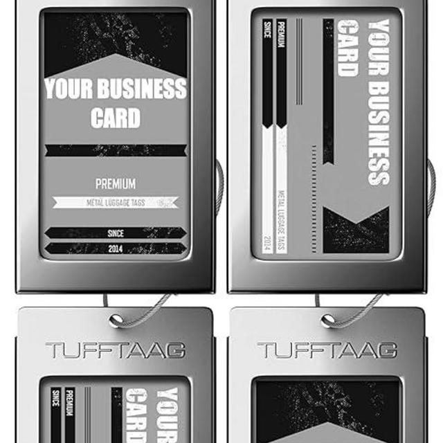 Luggage Tags Business Card Holder by TUFFTAAG - Durable Travel ID Bag Tag in Multiple Color Options, Perfect for Suitcases, Backpacks, and Carry-Ons, Easy Identification, Secure and Stylish