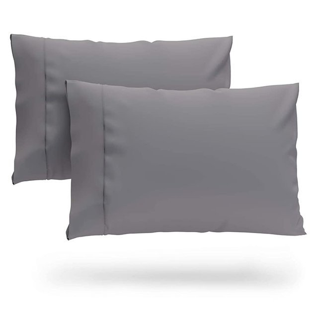 Cosy House Collection Ultra Soft Luxury King Size Pillow Cases - Grey Pillowcase Set of 2 - Cooling & Breathable Bamboo Viscose Blend Cover