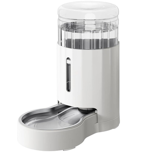 CZPET Automatic 6L Dog and Cat Water Dispenser with Stainless Steel Bowl Gravity Waterer,100% BPA-Free,Large Capacity and Drinking Area Noise-Free for Pets(6L Water Dispenser, White)
