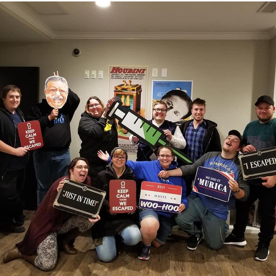 For my birthday, we went to an escape room. We escaped! It just so happens that all of the people pictured here (minus Jason) are a part of our wedding party.