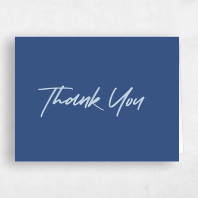 Dusty Cobalt, Blue Wedding Thank You - Bahama Landscape