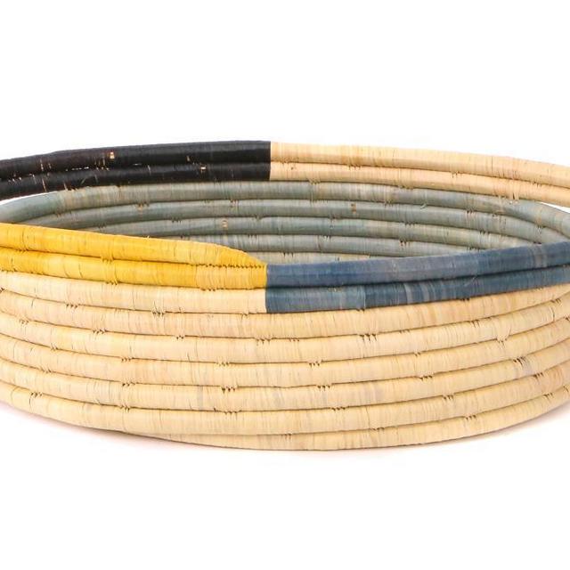 Opal Gray + Mustard Bread Basket With Handles