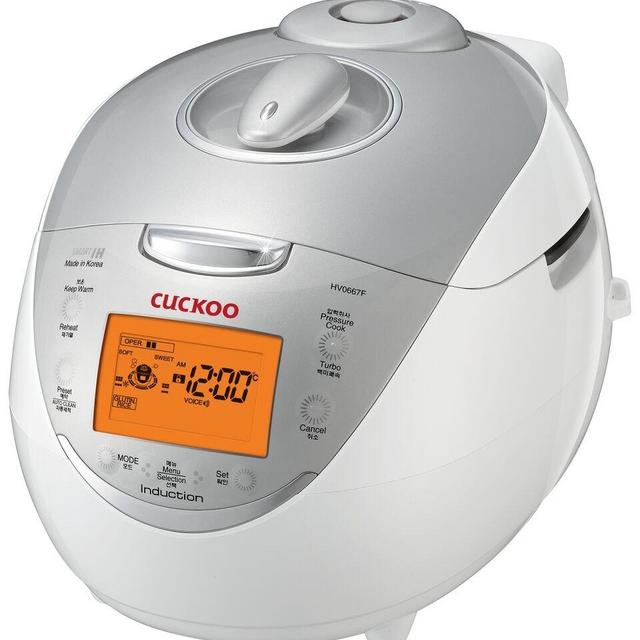 Cuckoo CRP-HV0667F IH Pressure Rice Cooker, 6 Cup, Silver