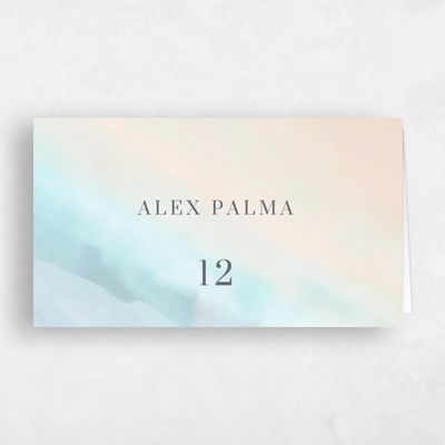 Purple Destination Wedding Place Card - Chelan