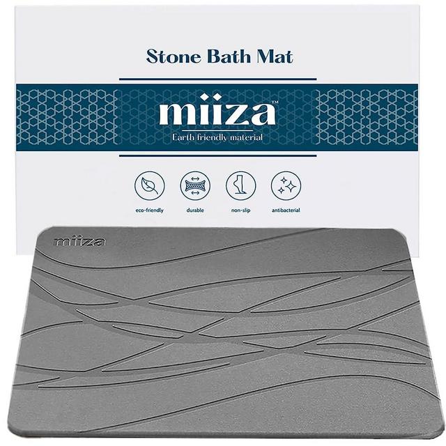 SpaceAid Instant Dry Diatomaceous Earth Stone Bath Mat, Gray