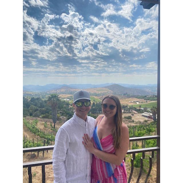 After the proposal, at the winery.