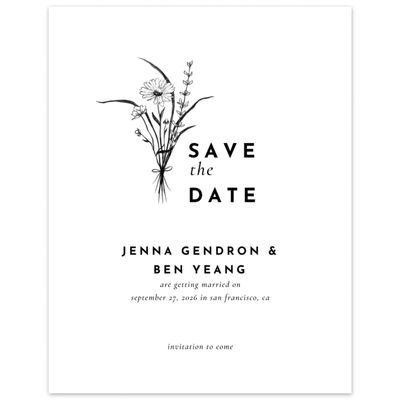 White Wedding Digital Save the Date - Prins Portrait