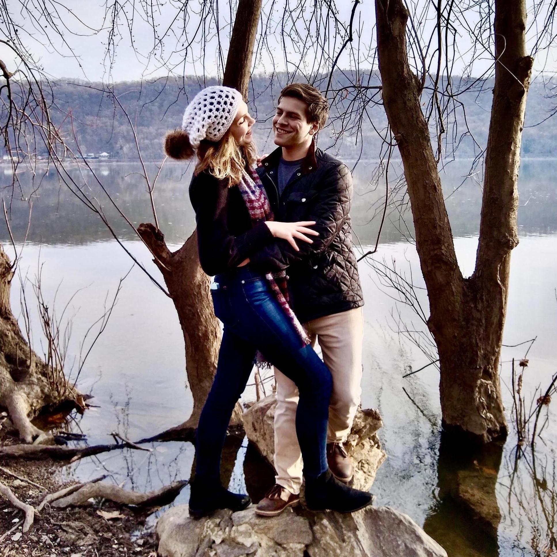 Austin's mom caught this rather romantic moment on a January walk along the river.