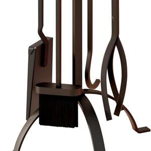 5 Pieces Fireplace Tools Sets - Sanded Black
