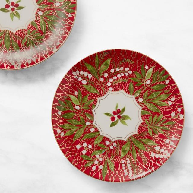 Noel Salad Plates, Set of 4, Red