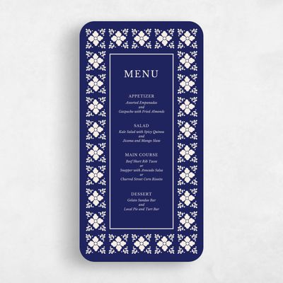 Blue Rounded Wedding Menu - Cabrillo