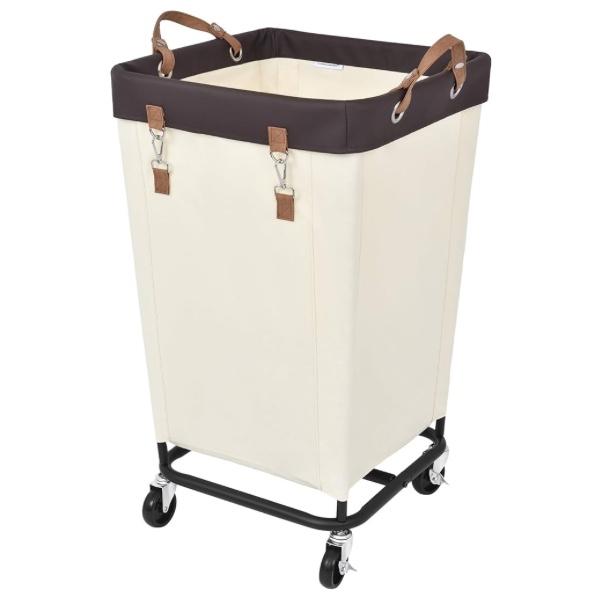 StorageWorks 160L Laundry Basket with Wheels, Large Rolling Hampers for Clothing Organizer, Dirty Clothes Basket for Hotel, Home, Closet, Dorm, Beige