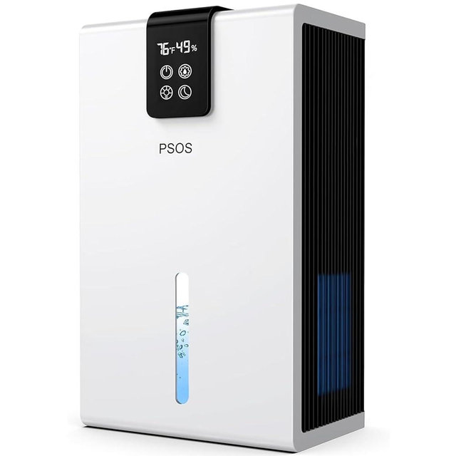 Dehumidifier, Dehumidifiers for Home, 98 OZ Water Tank, (1000 sq.ft) Quiet Dehumidifier for Basement, Bedroom, Bathroom with Humidity Display, Auto Shut Off, Relaxing 7 Color Ambient LightWhite)